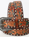 American Darling ADBLF137-L Beautifully Hand Tooled Genuine American Leather Belt Men and  Women