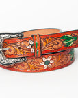 American Darling ADBLF138-L Beautifully Hand Tooled Genuine American Leather Belt Men and  Women