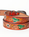 American Darling ADBLF138-L Beautifully Hand Tooled Genuine American Leather Belt Men and  Women