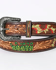 American Darling ADBLF141-L Beautifully Hand Tooled Genuine American Leather Belt Men and  Women
