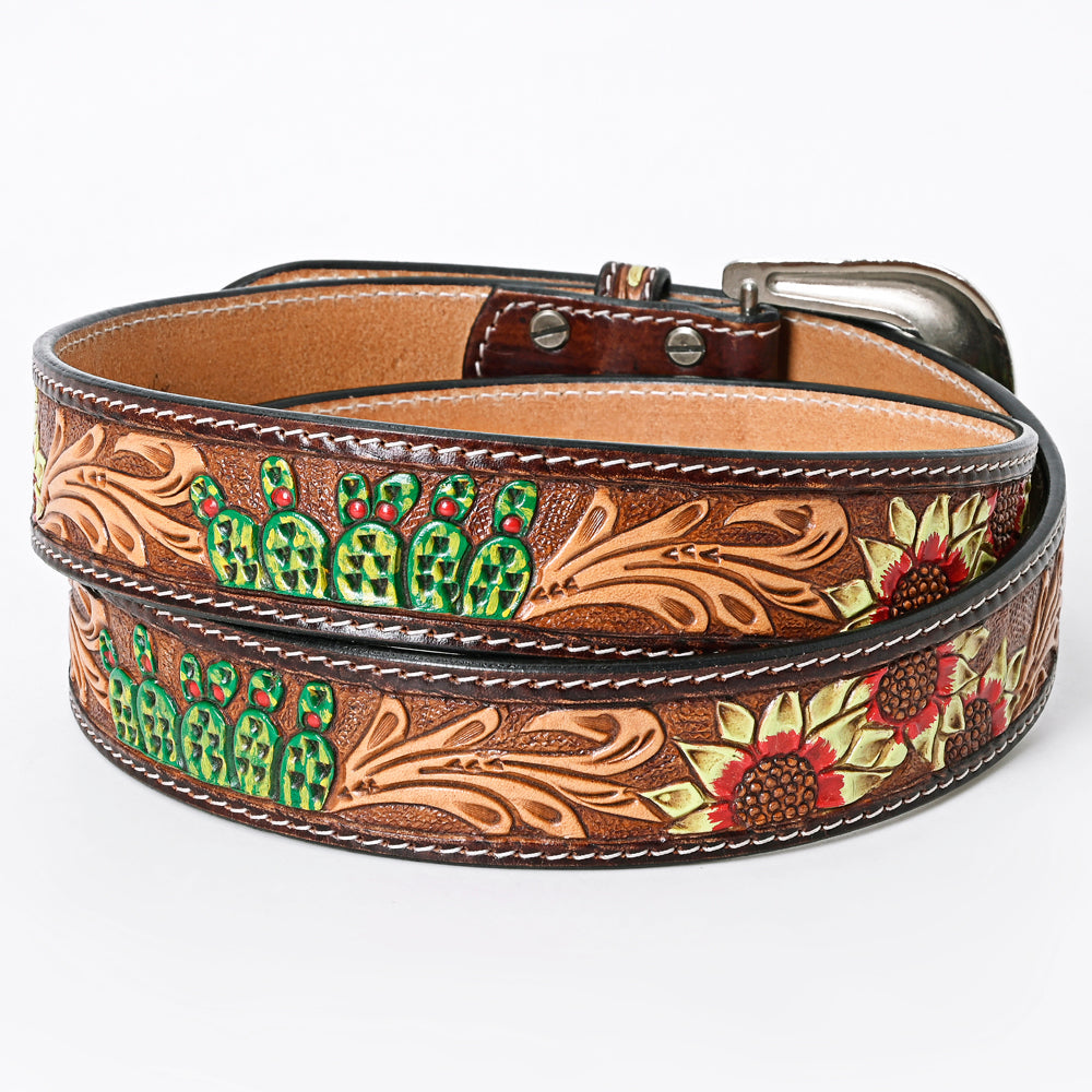 American Darling ADBLF141-L Beautifully Hand Tooled Genuine American Leather Belt Men and  Women