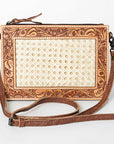 American Darling Wallet for Women, Hand Tooled Floral Leather, Vegetable-Tanned Full Grain Western Clutch with YKK Zipper