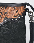 American Darling Western Small Crossbody Bag – Genuine Hair-On Cowhide Leather with Fringes, Adjustable Strap, Handcrafted in Texas