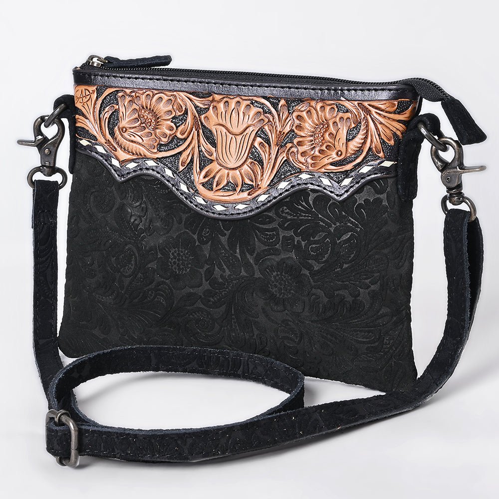 American Darling Western Small Crossbody Bag – Genuine Hair-On Cowhide Leather with Fringes, Adjustable Strap, Handcrafted in Texas