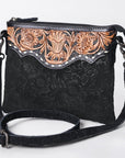 American Darling Western Small Crossbody Bag – Genuine Hair-On Cowhide Leather with Fringes, Adjustable Strap, Handcrafted in Texas