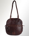 Spaghetti Western Swc130Brn Tote Vintage Handmade Drum Dyed Genuine European Cowhide Leather Women Bag Western Handbag Purse