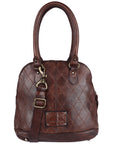Spaghetti Western Swc123Abrn Tote Vintage Handmade Drum Dyed Genuine European Cowhide Leather Women Bag Western Handbag Purse