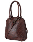 Spaghetti Western Swc123Abrn Tote Vintage Handmade Drum Dyed Genuine European Cowhide Leather Women Bag Western Handbag Purse
