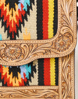 American Darling ADBGZ592B Messenger Hand Tooled Saddle Blanket Genuine Leather women bag western handbag purse