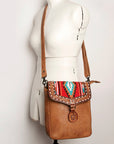 American Darling ADBGZ594B Cross Body Hand Tooled Saddle Blanket Genuine Leather women bag western handbag purse