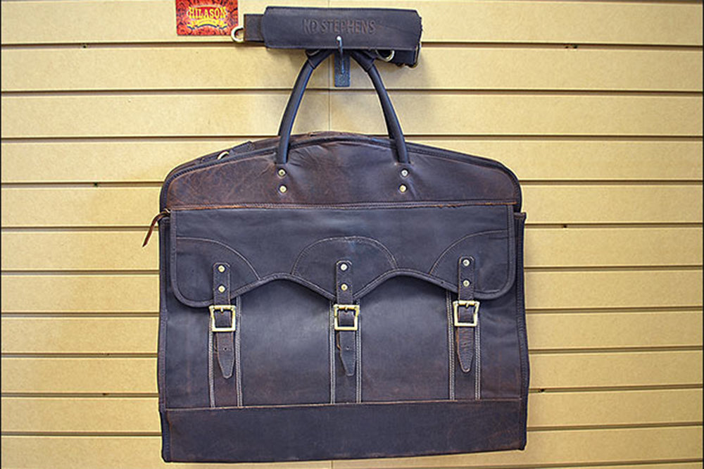 23“W x 20“H x 7“D Garment Bag  Leather Regular Size