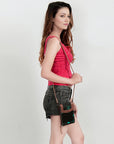 American Darling Cell Phone Holder Hair On Genuine Leather women bag western handbag purse