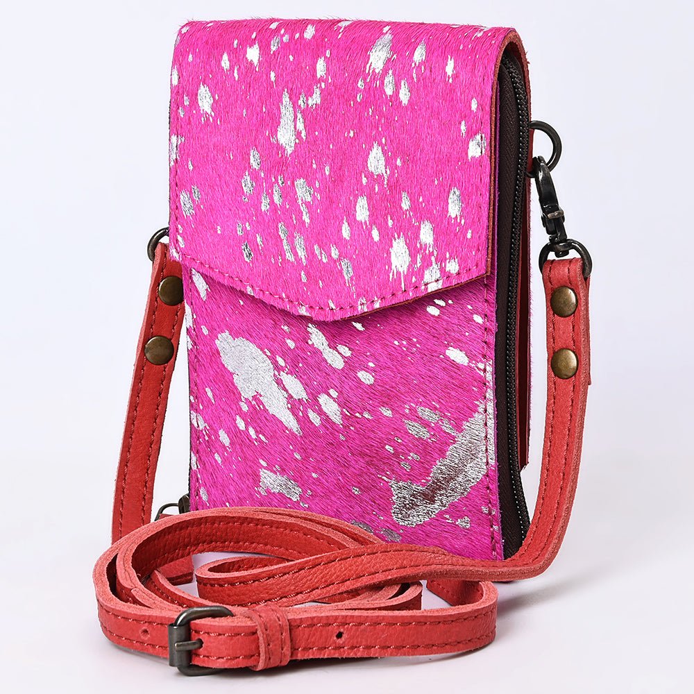 American Darling Cell Phone Holder Hair On Genuine Leather women bag western handbag purse