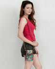 American Darling Cell Phone Holder Hair On Genuine Leather women bag western handbag purse