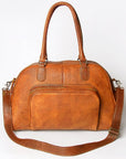 Vintage Inspired Handmade Leather Tote With Full Grain Cowhide