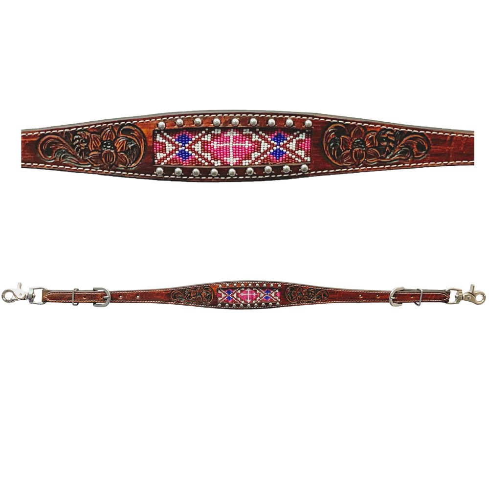 Bar H Equine Genuine Western American Leather Horse Premium Headstall &amp; Breast Collar Set