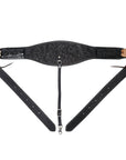 Comfytack Horse Saddle Flank Cinch Girth Handtooled Leather W/ Billets Black