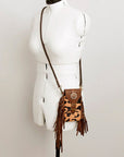 American Darling Cell Phone Holder Hair On Genuine Leather women bag western handbag purse