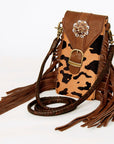 American Darling Cell Phone Holder Hair On Genuine Leather women bag western handbag purse