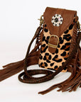 American Darling Cell Phone Holder Hair On Genuine Leather women bag western handbag purse