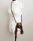 American Darling Cell Phone Holder Hair On Genuine Leather women bag western handbag purse