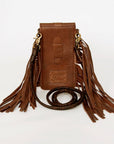American Darling Cell Phone Holder Hair On Genuine Leather women bag western handbag purse