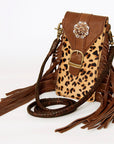 American Darling Cell Phone Holder Hair On Genuine Leather women bag western handbag purse