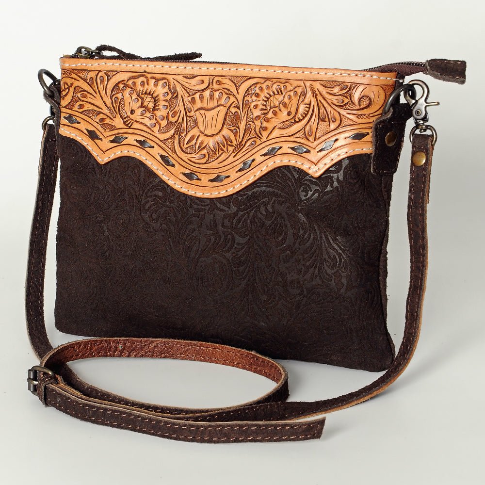 American Darling Western Small Crossbody Bag – Genuine Hair-On Cowhide Leather with Fringes, Adjustable Strap, Handcrafted in Texas
