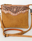 American Darling Western Small Crossbody Bag – Genuine Hair-On Cowhide Leather with Fringes, Adjustable Strap, Handcrafted in Texas