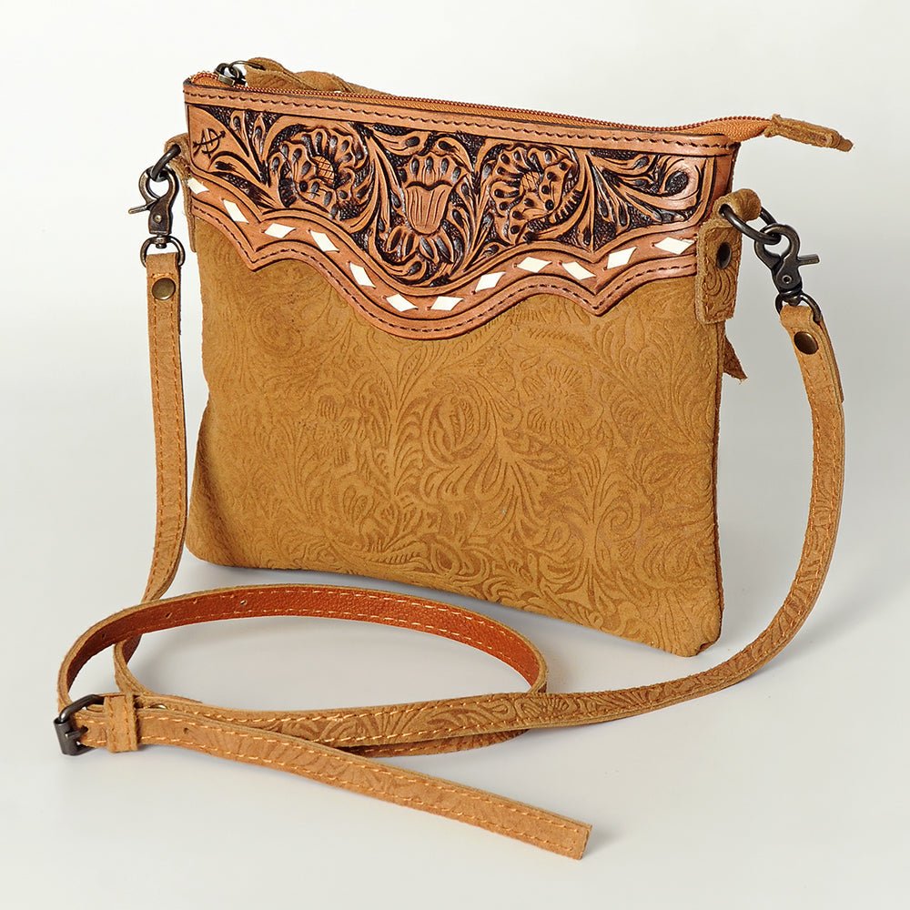 American Darling Western Small Crossbody Bag – Genuine Hair-On Cowhide Leather with Fringes, Adjustable Strap, Handcrafted in Texas