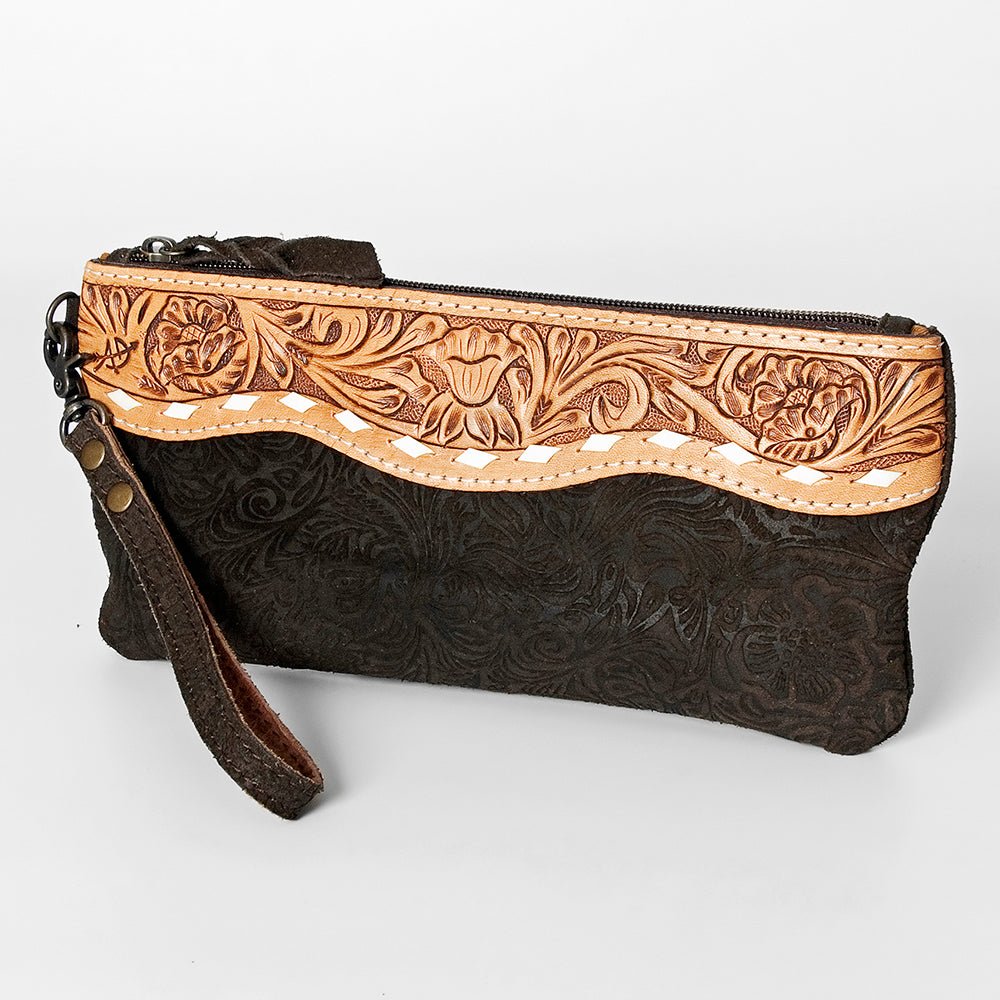 American Darling Wristlet Genuine Leather Women Bag W. Handbag Purse –