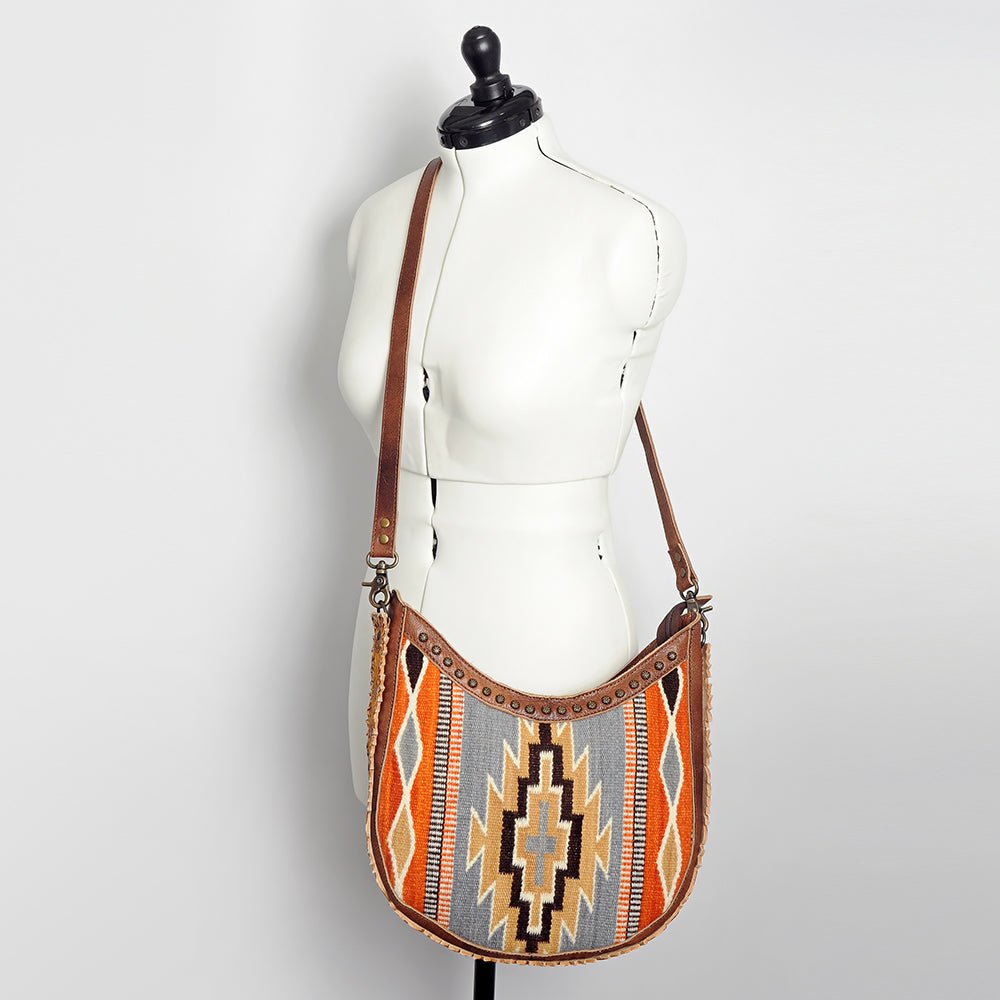 American Darling Hand Tooled Saddle Blanket Genuine Leather Women Bag Western Handbag Purse