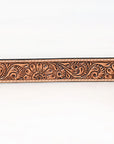 BAR H EQUINE Sunflower Floral Hand Carved Western Fashion Premium Leather Men And Women Belt Brown
