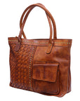 Never Mind Nmbgm118 Tote Vintage Handmade Genuine Cowhide Leather Women Bag Western Handbag Purse