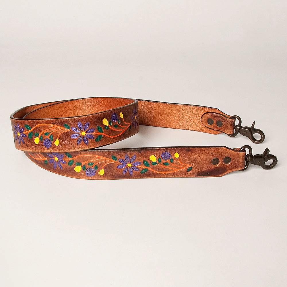 American Darling ADSTZ103 Hand Tooled Genuine Leather Crossbody Handle Strap For Bags