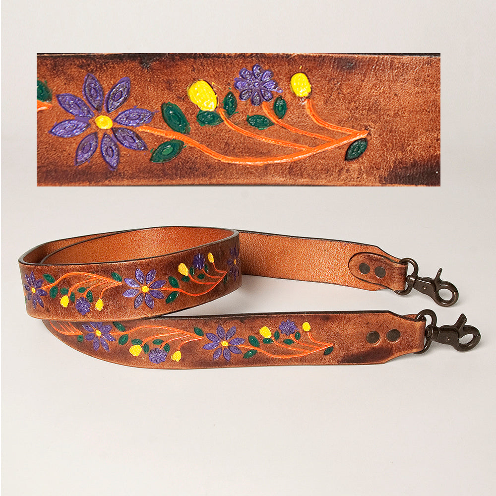 American Darling ADSTZ103 Hand Tooled Genuine Leather Crossbody Handle Strap For Bags