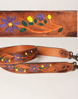 American Darling ADSTZ103 Hand Tooled Genuine Leather Crossbody Handle Strap For Bags