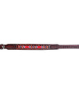 BAR H EQUINE Beaded Diamond Designs Hand Tooled Western Leather Dog Collar Antique Brown