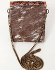 American Darling Hand Tooled Hair On Genuine Leather Women Bag Western Handbag Purse