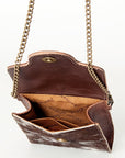 American Darling Hand Tooled Hair On Genuine Leather Women Bag Western Handbag Purse