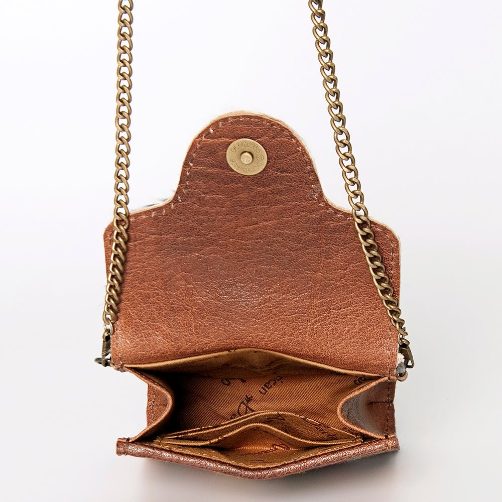 American Darling Hand Tooled Hair On Genuine Leather Women Bag Western Handbag Purse