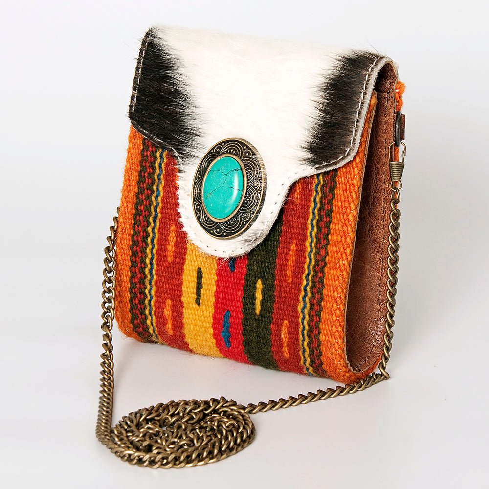 American Darling Hand Tooled Hair On Genuine Leather Women Bag Western Handbag Purse