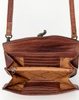 American Darling Small Cross body Bag Western Leather Hand Tooled Hand-Woven Saddle Blanket Genuine Leather 4.5x9