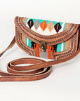ADBG829C American Darling Hand Tooled Saddle Blanket Genuine Leather Women Bag Western Handbag Purse