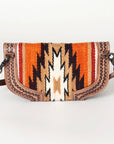 American Darling Small Cross body Bag Western Leather Hand Tooled Hand-Woven Saddle Blanket Genuine Leather 4.5x9