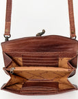 American Darling Small Cross body Bag Western Leather Hand Tooled Hand-Woven Saddle Blanket Genuine Leather 4.5x9