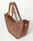 American Darling Tote Bag Western Leather Hand Tooled Floral Carved Full Grain Vegetable Tanned Genuine Leather 13x19