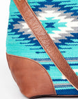 American Darling Tote Bag Western Leather Hand Woven Saddle Blanket Large Travel Purse Genuine Leather 15in x 21in