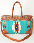 American Darling ADBG835C Tote Hand Tooled Saddle Blanket Genuine Leather women bag western handbag purse