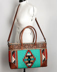 American Darling ADBG835E Tote Hand Tooled Saddle Blanket Genuine Leather women bag western handbag purse